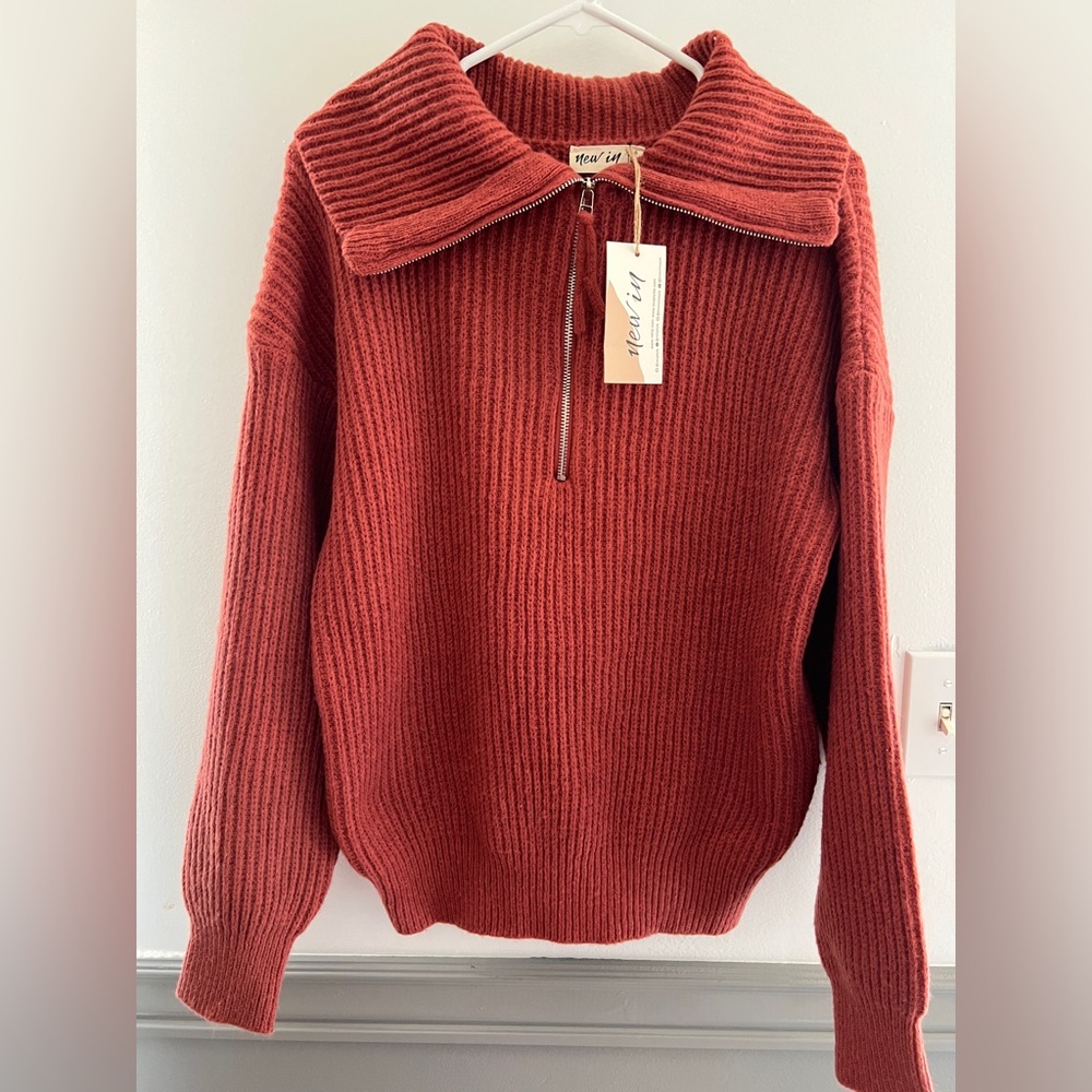 NewIn 3/4 Zip Cozy Sweater Sz Small